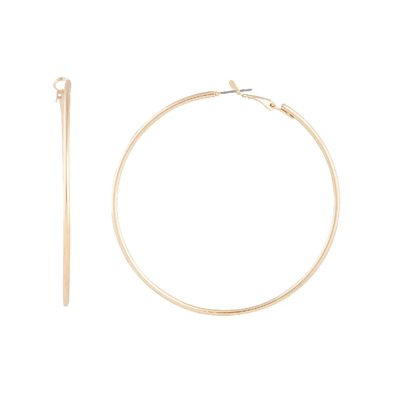 Stud Earrings for Women-Gold Classic Thin Hoop Earrings