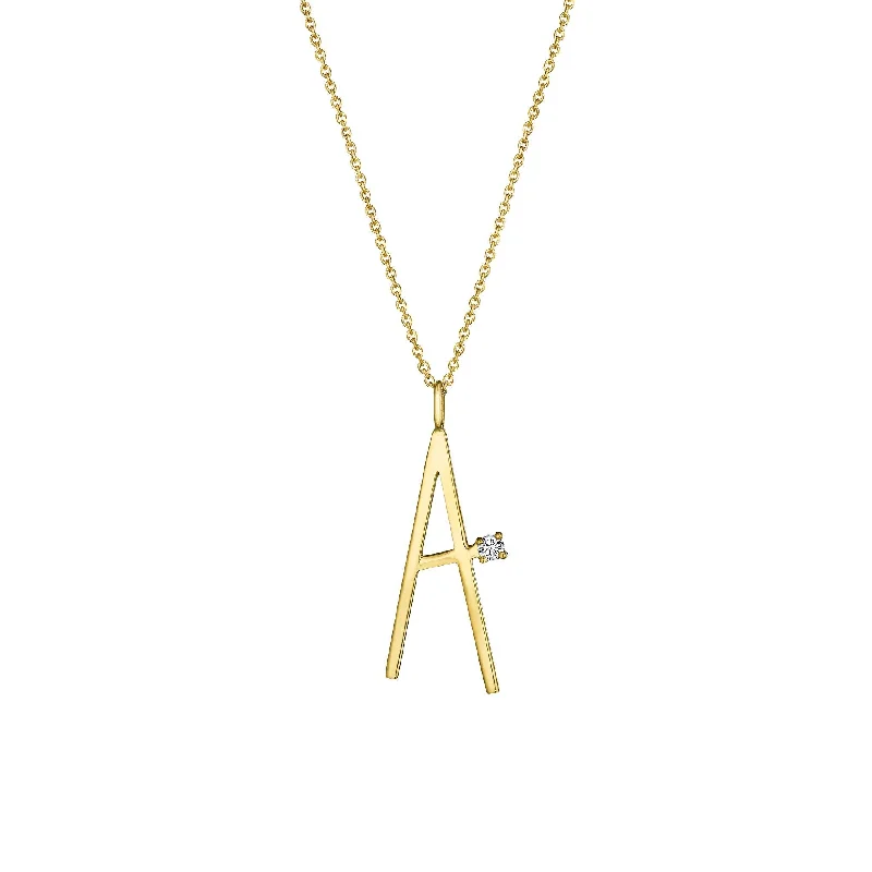 Beaded Layered Necklace-Type Letter A Pendant Necklace