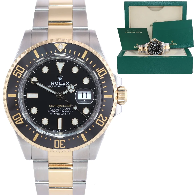 Customizable Watch Band-Rolex Sea-Dweller 43 126603 Two-Tone Yellow Gold Steel 43mm Watch Box