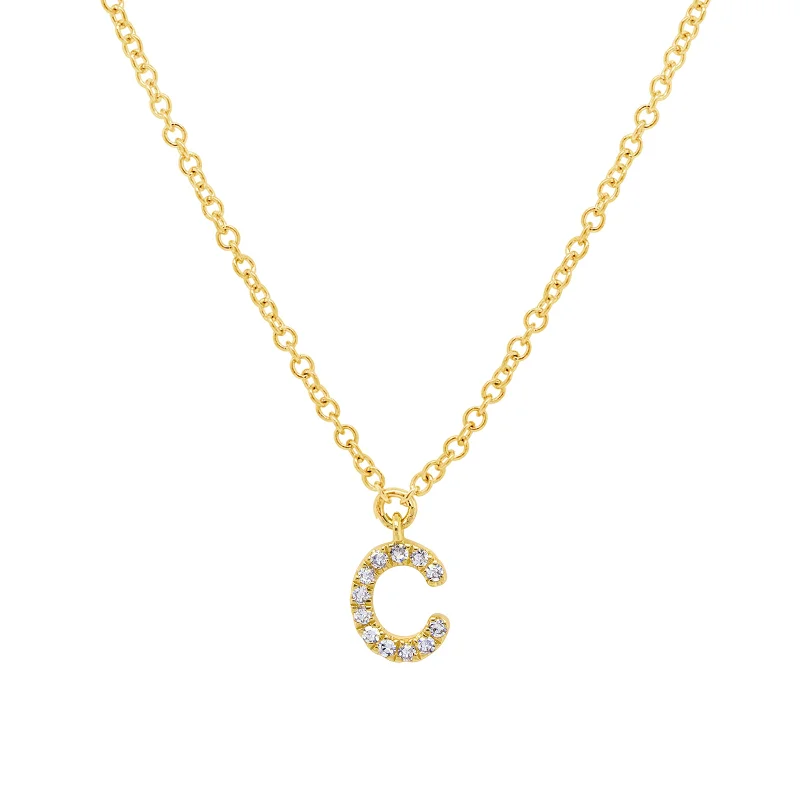 Gold Heart Necklace-Initial Necklace