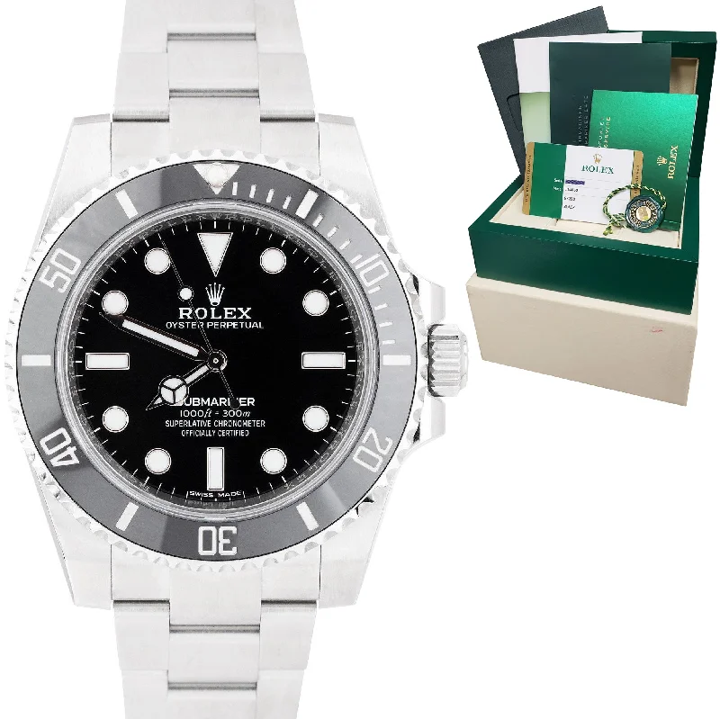 Luxury Designer Watch for Women-MINT 2015 Rolex Submariner No-Date Stainless Steel 40mm Ceramic Watch 114060 B+P