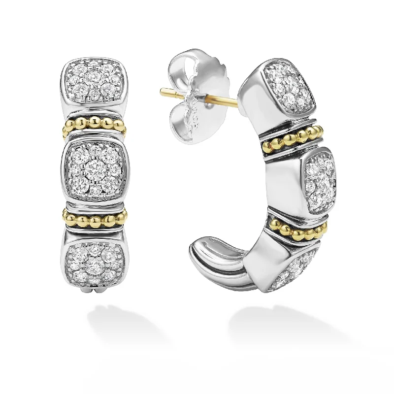 Cute Ear Jackets-Rittenhouse Two-Tone Diamond Hoop Earrings