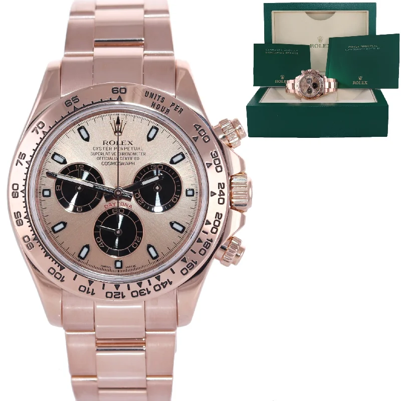 Men's Watch with Multiple Functions-2020 Rolex Daytona Rose Gold 18k Pink Panda Dial 116505 Chrono Watch Box