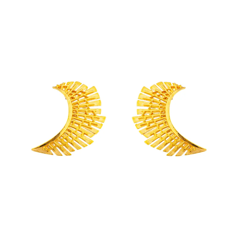 Oval Drop Earrings-ARCHANGELIC WINGS EARRINGS