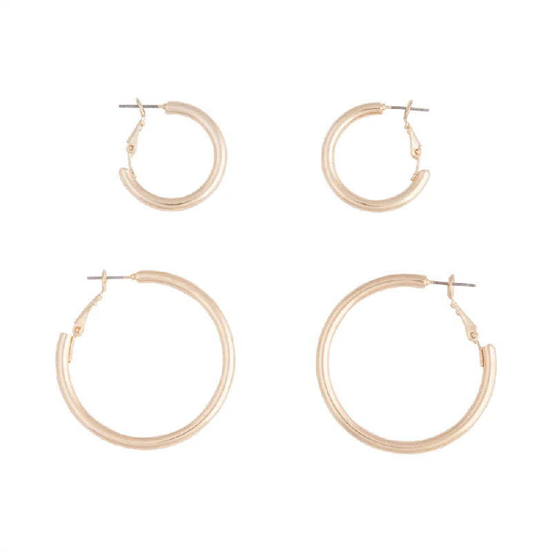 Party Earrings-Gold Chunky Hoop Pack