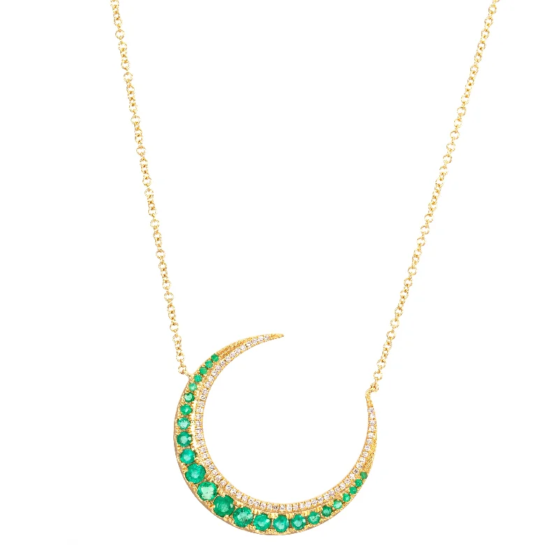 Long Chain Necklace-Crescent Necklace