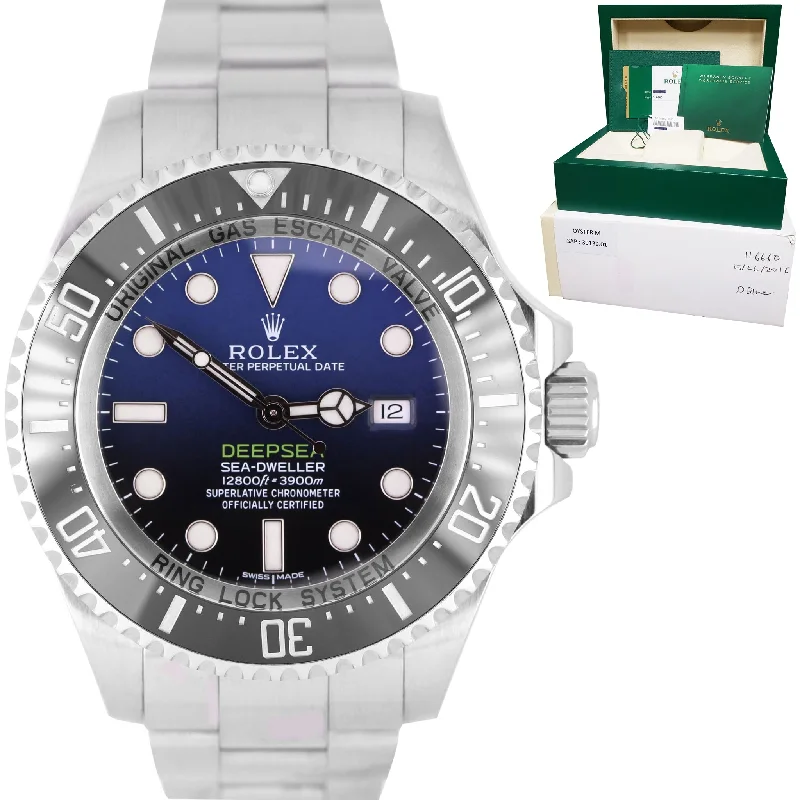 Men's Watch with Day of the Week-2016 Rolex Sea-Dweller Deepsea 'James Cameron' Blue Black 116660 44mm Watch B+P