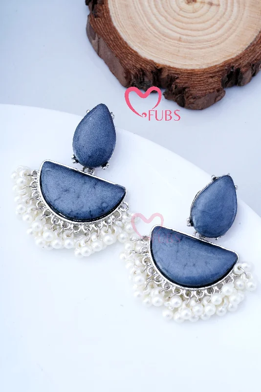 Party Earrings-Glaciers Diya Shape Beaded Earrings