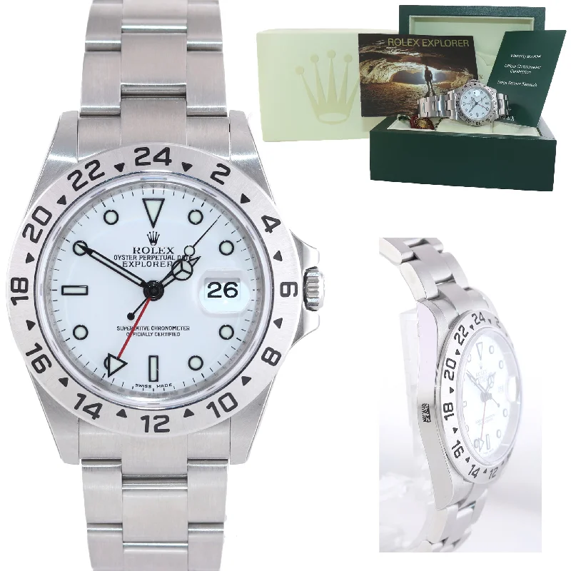 Men's Luxury Designer Watch-Brand New Stickers 2009 ENGRAVED REHAUT Rolex Explorer II 16570 Polar 3186 Watch