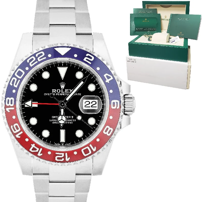 Personalized Name Watch-NEW DEC. 2021 Rolex GMT-Master II Ceramic PEPSI OYSTER BRACELET 40mm 126710 BLRO