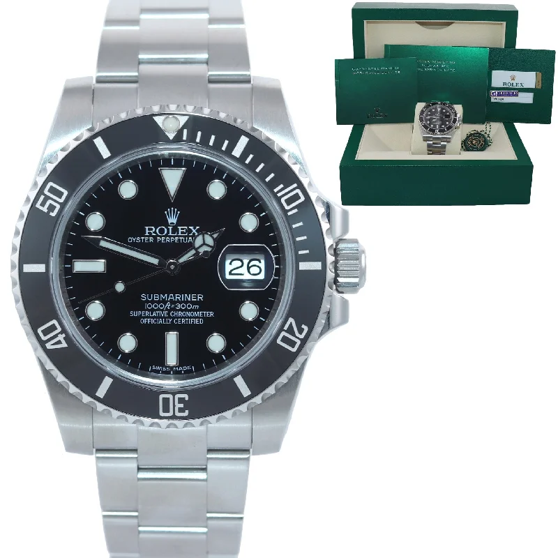 Digital Sports Watch for Men-2015 PAPERS Rolex Submariner Date 116610 Steel Black Dial Ceramic Watch Box