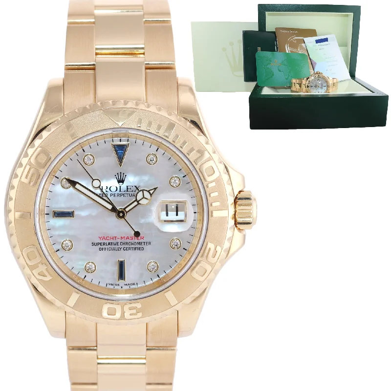 High-End Solar Watch-2007 PAPERS FACTORY Diamond MOP Rolex Yacht-Master Yellow Gold 16628 Watch