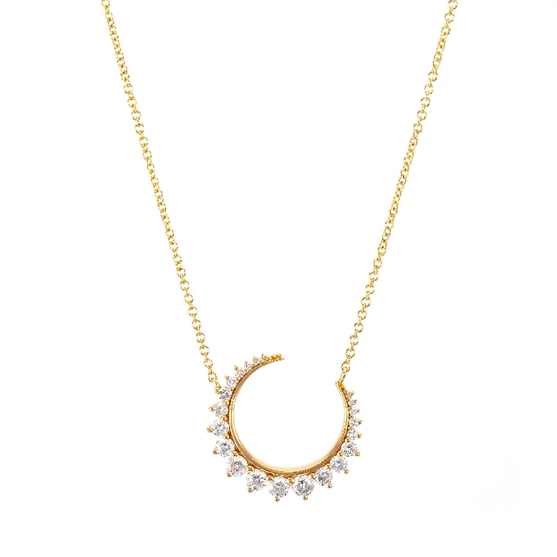 Trendy Gold Necklace-Crescent Necklace