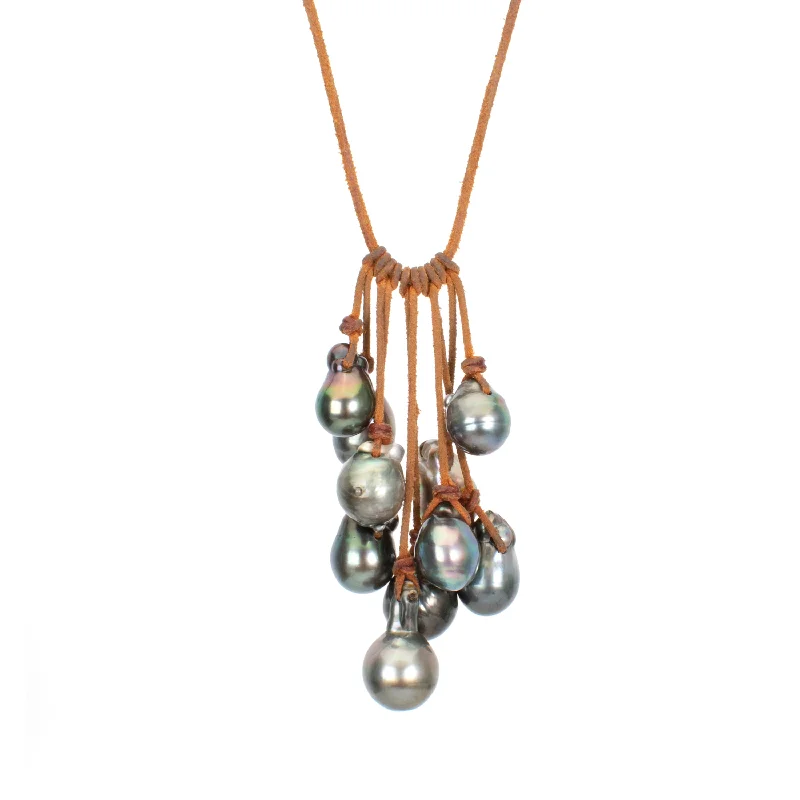 Multi-Strand Silver Necklace-Pearl Waterfall Necklace