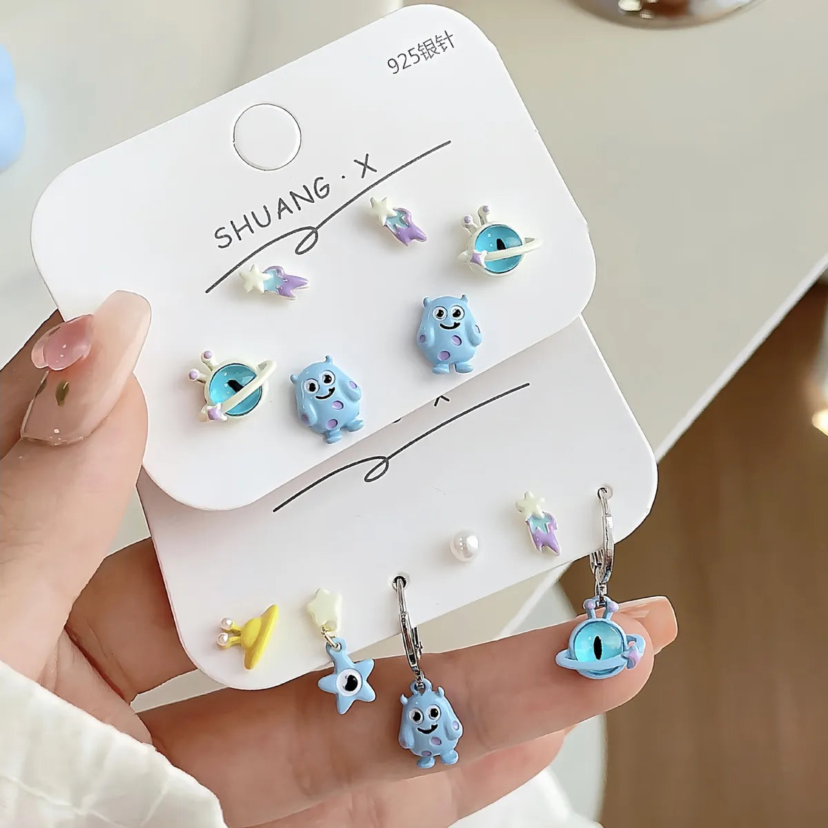 1 Set Cartoon Style Cartoon Character Enamel Alloy Ear Studs