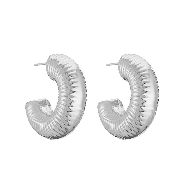 White Gold Color Large 30mm1 Pair