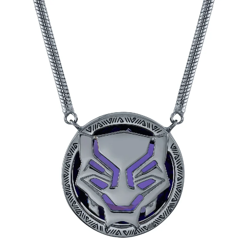 Gold Chain Necklace-Marvel X RockLove BLACK PANTHER LEGACY Crystal Icon Necklace