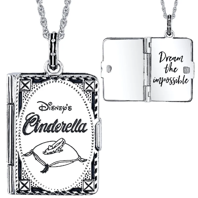 Handmade Silver Necklace-Disney X RockLove CINDERELLA Storybook Pendant