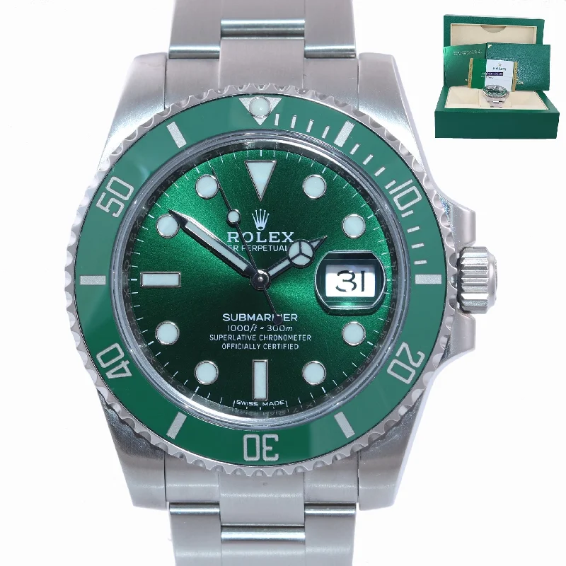 Classic Analog Watch-2018 PAPERS Rolex submariner Hulk 116610LV Green Dial Ceramic Watch Box