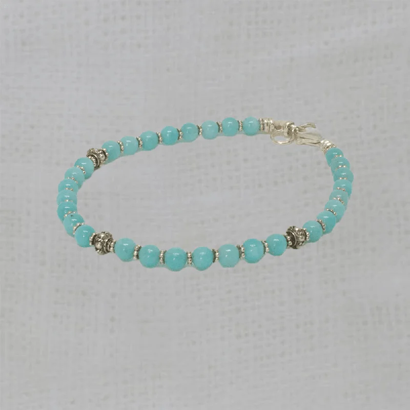 Simple Chain Bracelet-Sterling Silver and Amazonite Bracelet