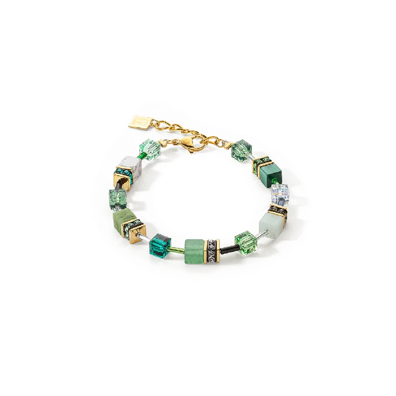 Chic Silver Bracelet-Coeur de Lion Iconic Precious Green GeoCUBE® Bracelet