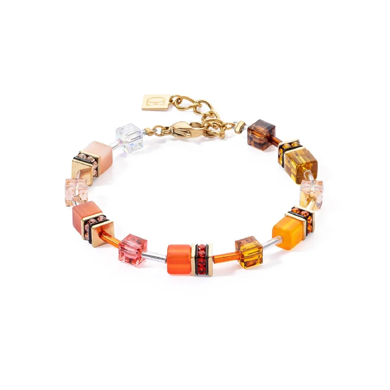 Simple Tennis Bracelet-Coeur De Lion GeoCUBE® Iconic Sunset Gold Bracelet