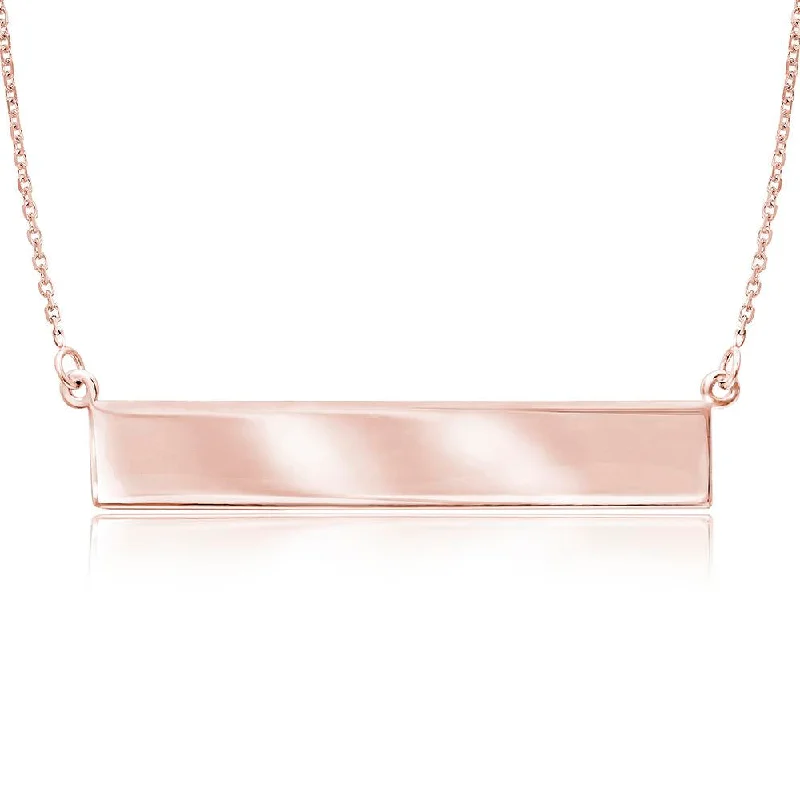 Adjustable Crystal Necklace-14KT Rose Gold 18-inch Fashion Nameplate Necklace