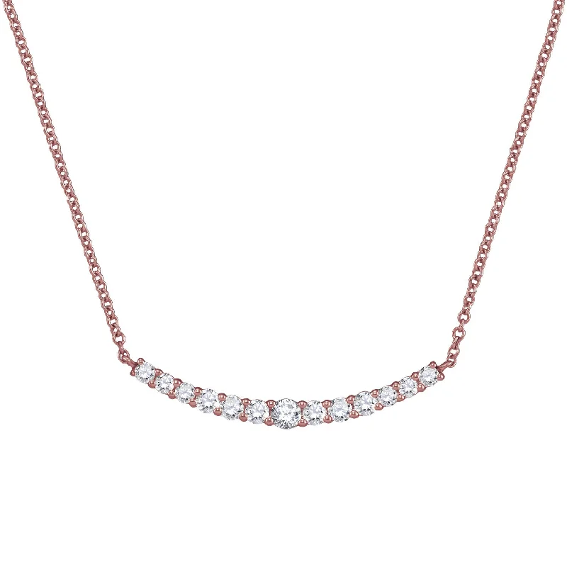 Unique Heart Necklace-Signature EcoLove 1/2 CTW Lab Grown Diamond 18-inch Necklace in 14KT Rose Gold