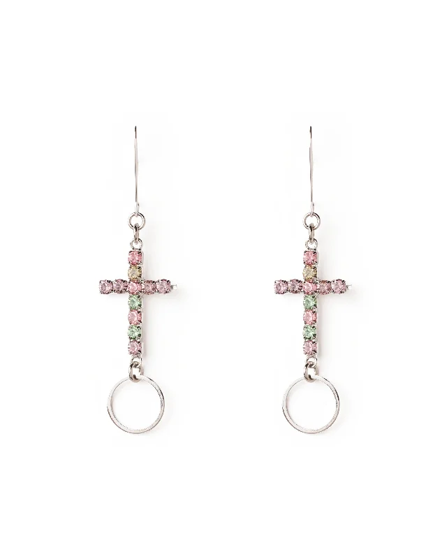 Elegant Hoops with Diamonds-BRIGHT MOON EARRINGS