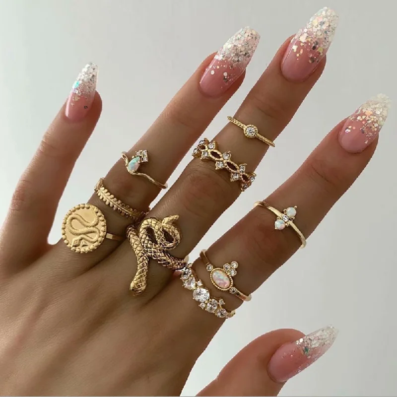 9 Pieces Combined Ring Set