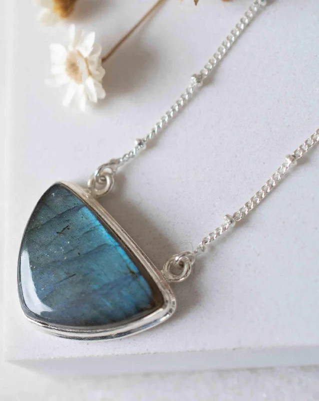 Double Layer Crystal Necklace-Bruna Necklace ~ Labradorite ~ Sterling Silver 925 ~ MN090