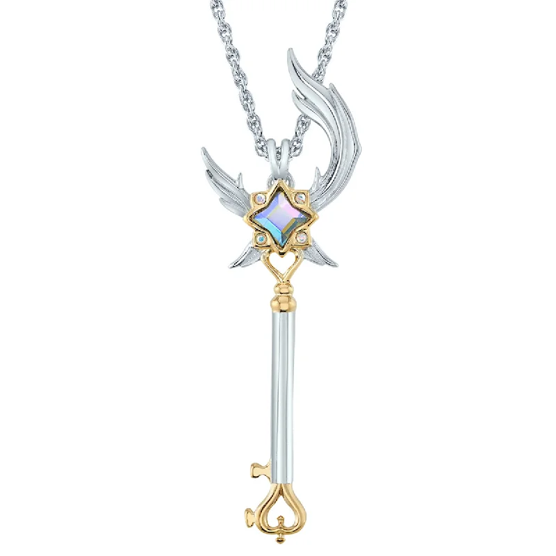 Silver Diamond Necklace-League of Legends X RockLove STAR GUARDIAN Soraka Wand Pendant