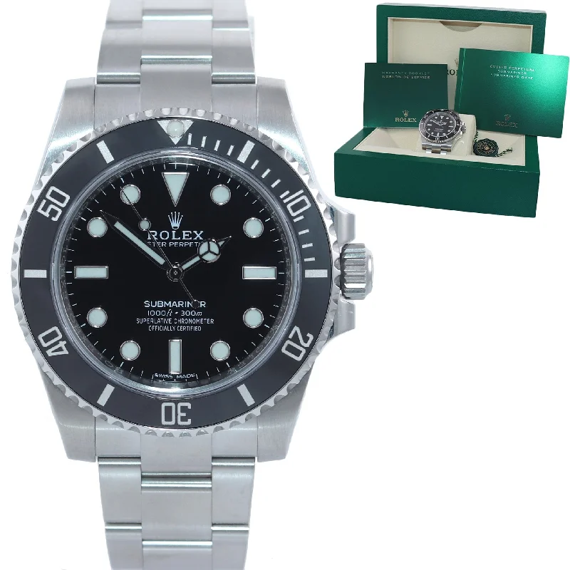 Men's Smart Watch with Fitness Tracker-2020 Rolex Submariner No-Date 114060 Steel Black Ceramic Watch Box