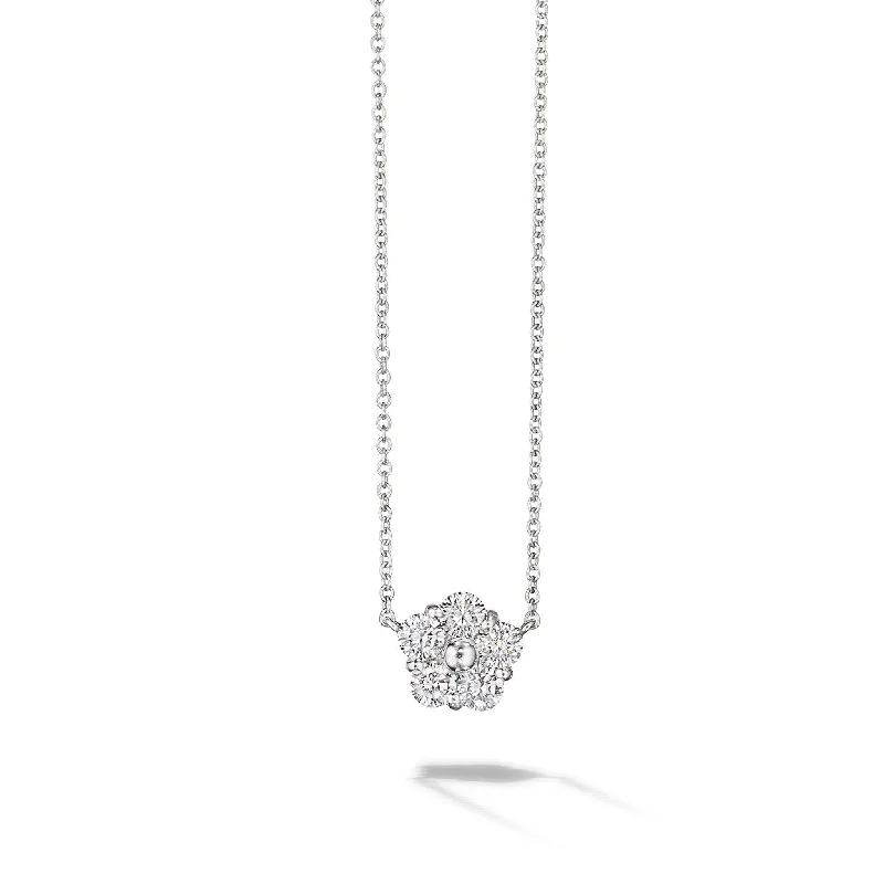 Bohemian Style Necklace-Anzia Flower Diamond Necklace - Small