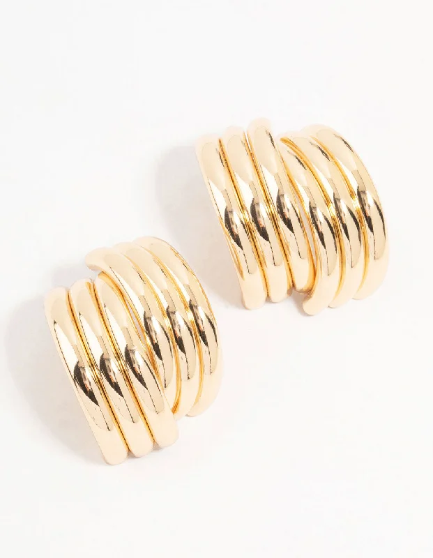 Petite Stud Earrings-Gold Wrapped Stud Earrings