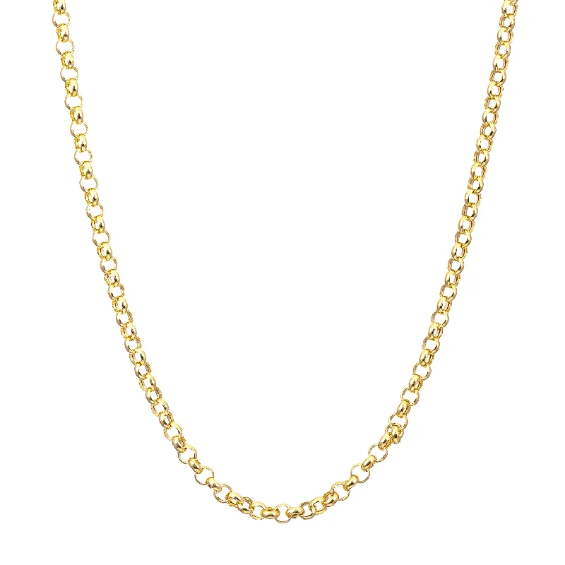 Modern Chain Necklace-Hollow Rolo Chain