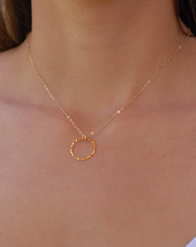 Simple Gold Bar Necklace-Circle Necklace ~ Gold Filled ~MN041