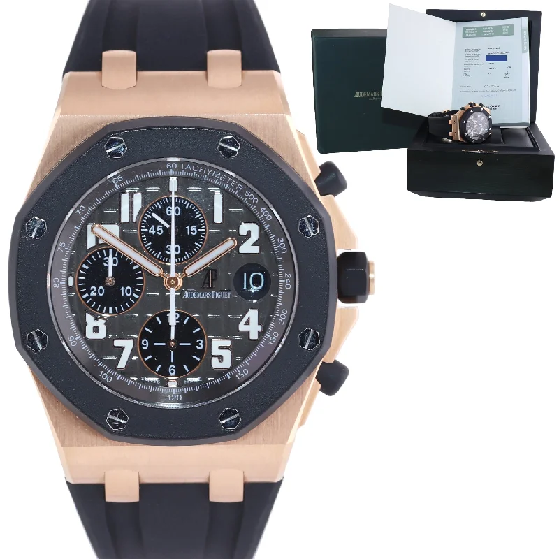 Men’s Gold-Plated Chronograph Watch-PAPERS Audemars Piguet Royal Oak Offshore Rose Gold 25940OK.OO.D002CA Watch