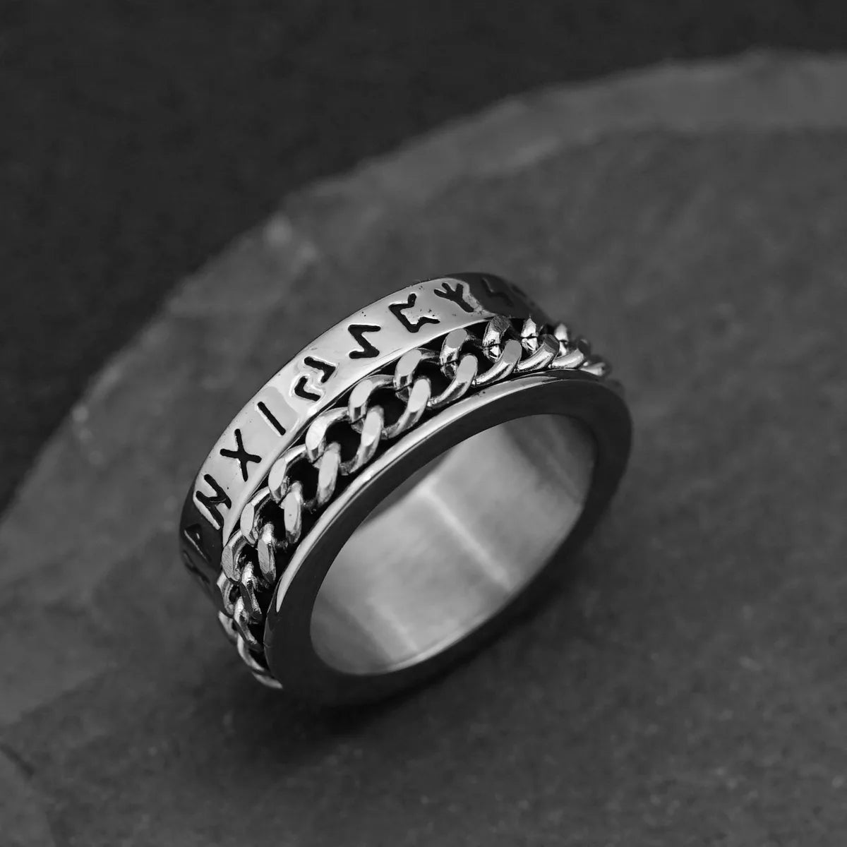 Ethnic Style Geometric Letter 316 Stainless Steel  Unisex Rings