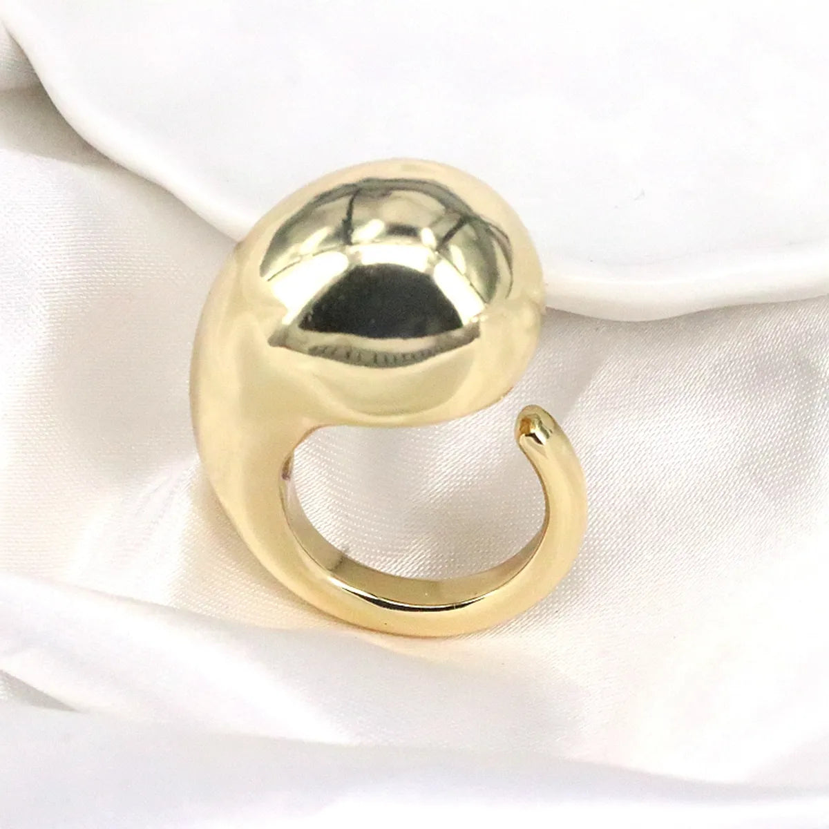 Vintage Style Simple Style Water Droplets Copper 18k Gold Plated Open Rings In Bulk