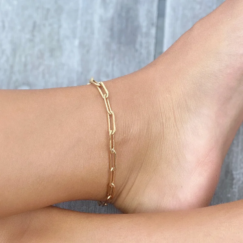 Diamond Bangle Bracelet-PAPERCLIP ANKLET BRACELET