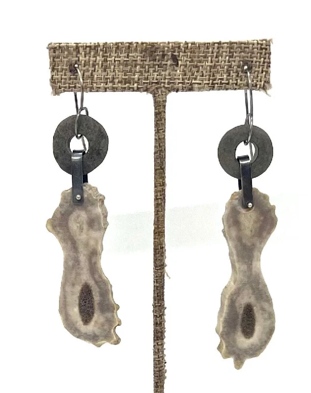 Stylish Hoop Earrings-Rock and Antler Earrings