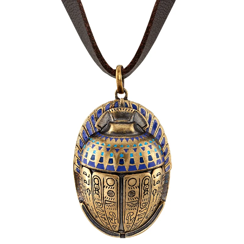 Statement Gold Necklace-Marvel X RockLove MARVEL STUDIOS MOON KNIGHT Scarab Compass Pendant