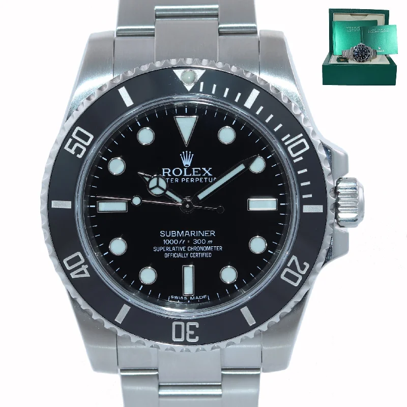 Solar Digital Watch for Men-2019-2020 Rolex Submariner No-Date 114060 Steel Black Ceramic 40mm Watch Box