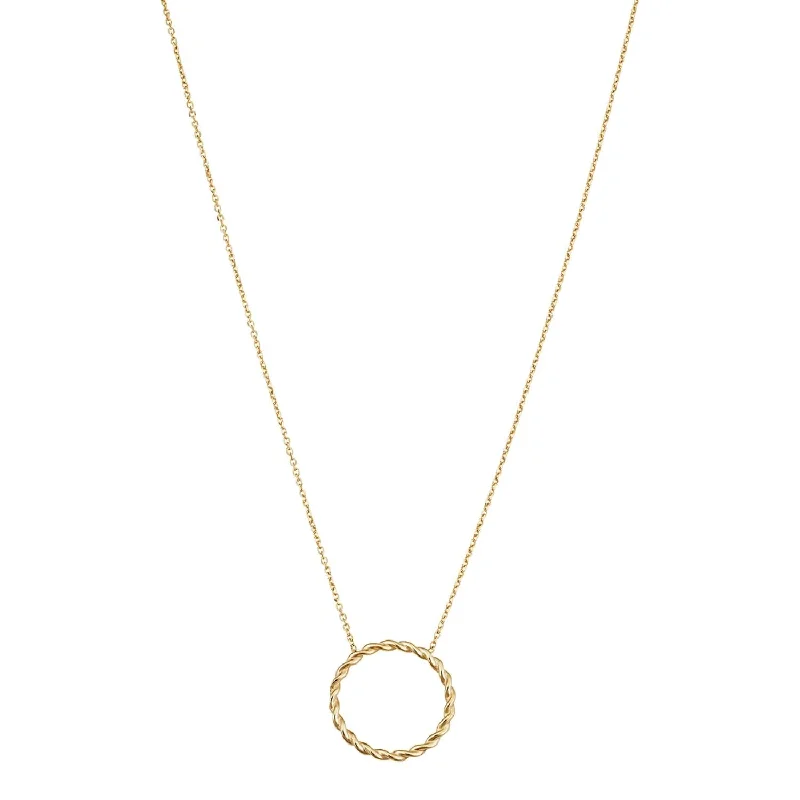 Statement Necklace-14KT Yellow Gold 18-inch Twisted Circle Necklace