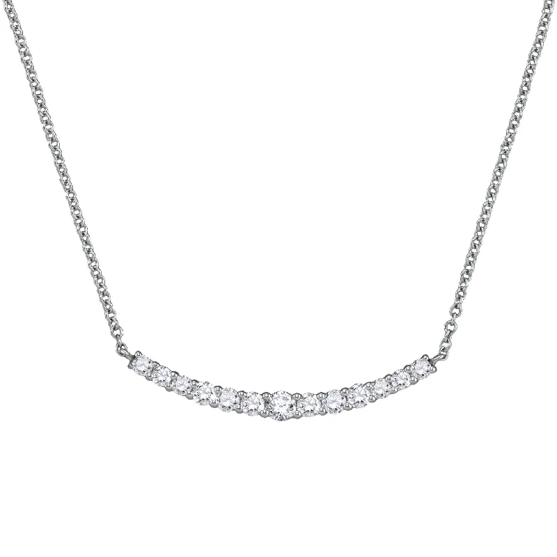 Elegant Wedding Necklace-Signature EcoLove 1/2 CTW Lab Grown Diamond 18-inch Necklace in 14KT White Gold