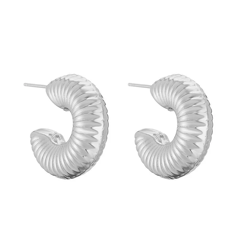 White Gold Color Medium 25mm1 Pair