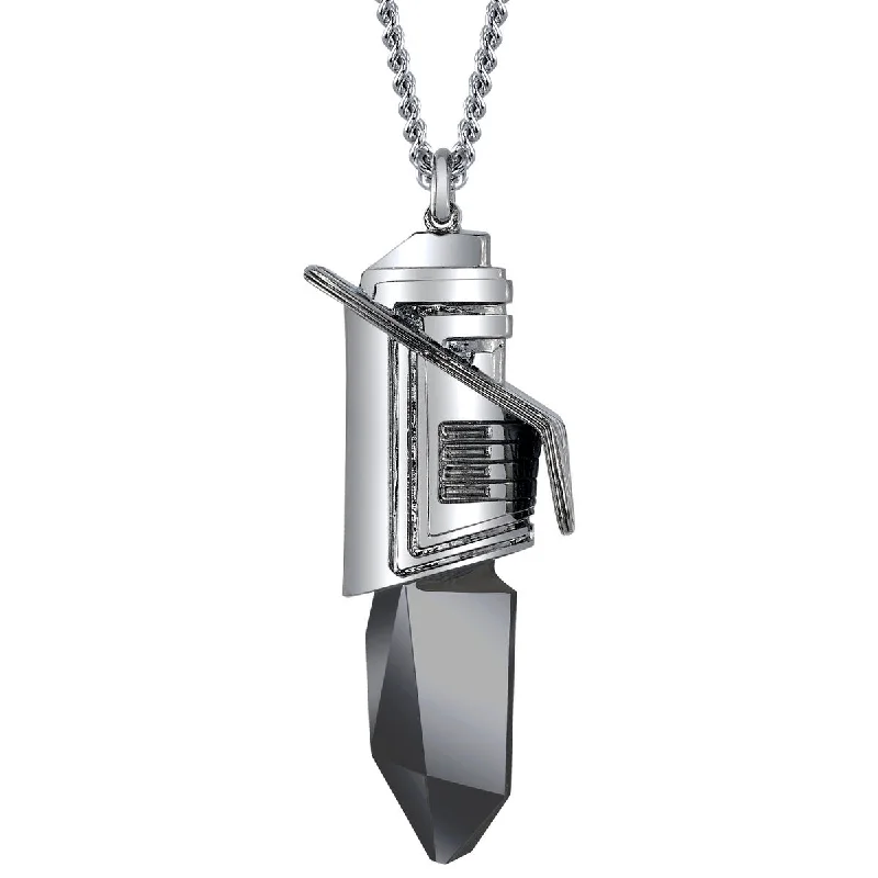 Long Diamond Necklace-Star Wars X RockLove Darksaber Kyber Crystal Necklace