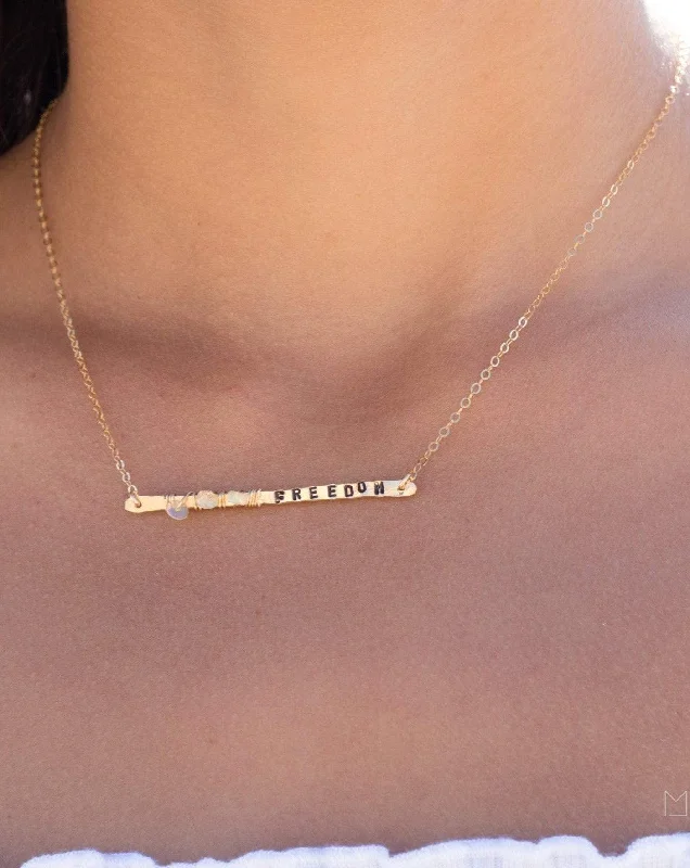 Custom Layered Necklace-Hand Stamped Bar Necklace ~ Sterling Silver 925 & Gold Filled~MN008