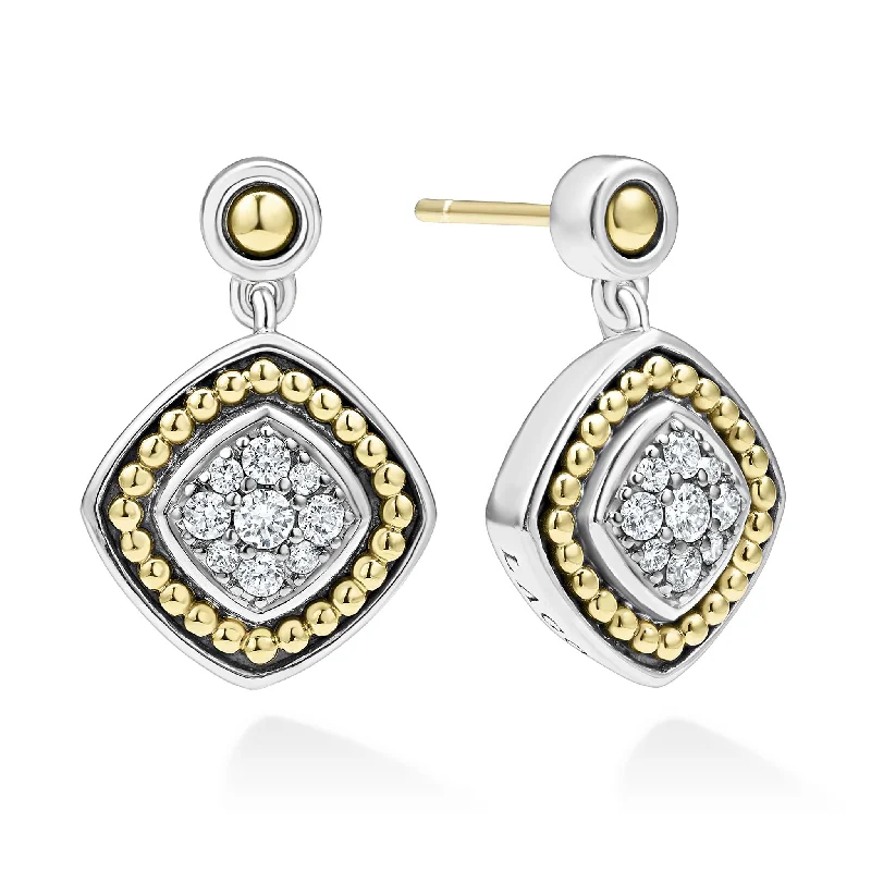 Sparkling Diamond Earrings-Rittenhouse Two-Tone Diamond Drop Earrings